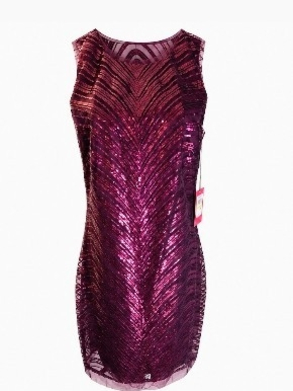 Vince Camuto Sleeveless Sequin Sheath Dress in Magenta